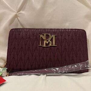 Badgley Mishka Long Wallet with Phone Pocket and Wristlet Plum NWT